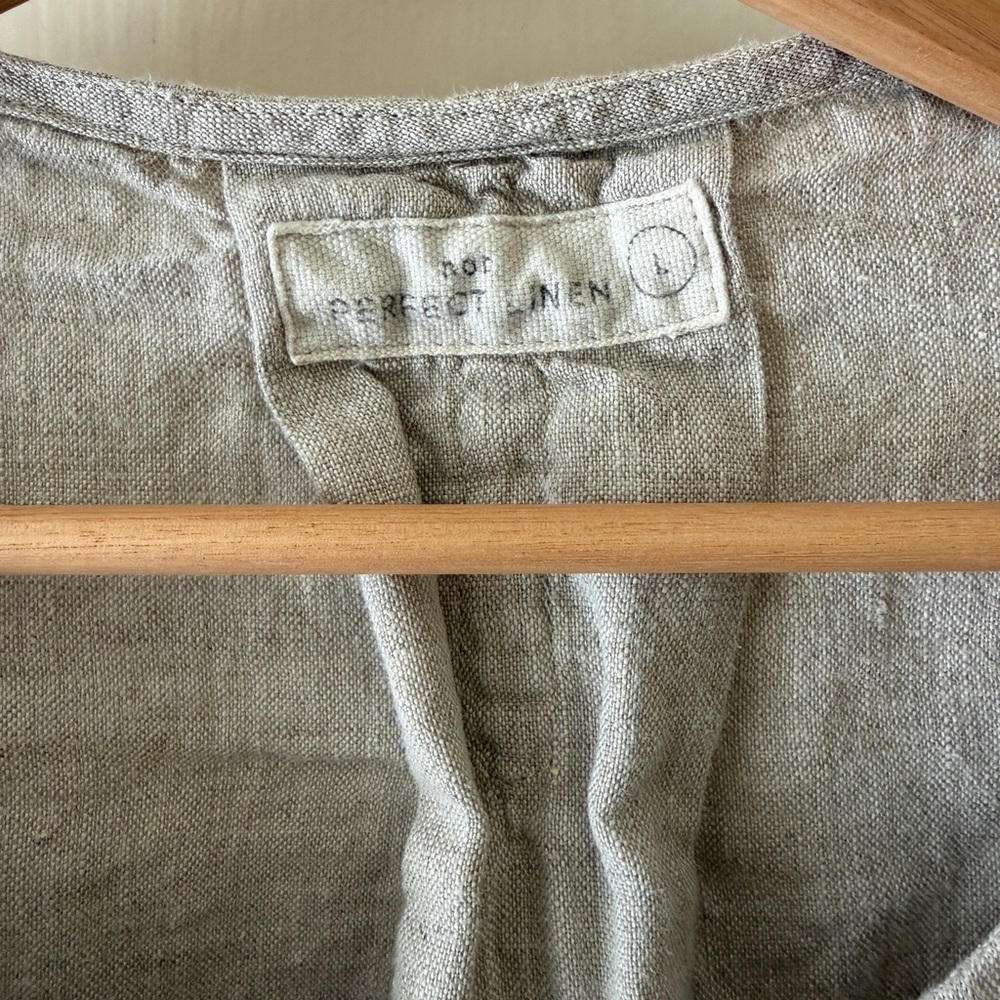 Not Perfect Linen cropped front top LEAF, beige, L - Picture 4 of 4